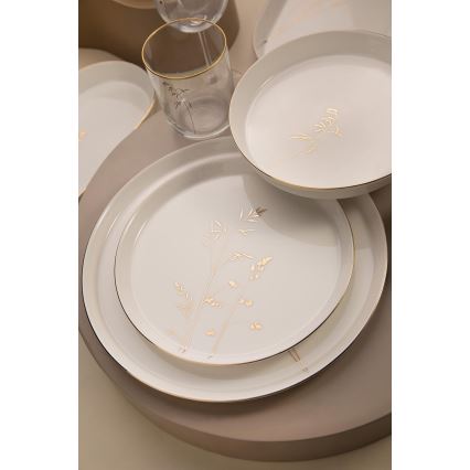 27-dijelni porculanski set za jelo — bijeli sa zlatnim detaljima