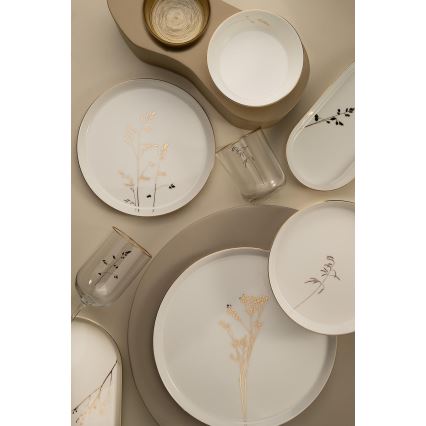 27-dijelni porculanski set za jelo — bijeli sa zlatnim detaljima