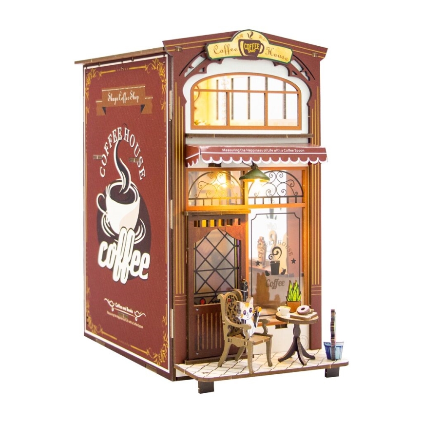 2Kids Toys - 3D slagalica LED Podupirač za knjige Kafić 2xAAA