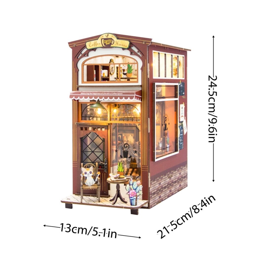 2Kids Toys - 3D slagalica LED Podupirač za knjige Kafić 2xAAA