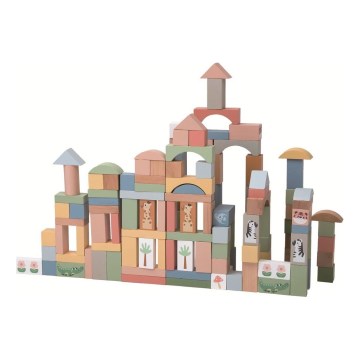2Kids Toys - Drvene kocke Safari sa životinjama 120 kom