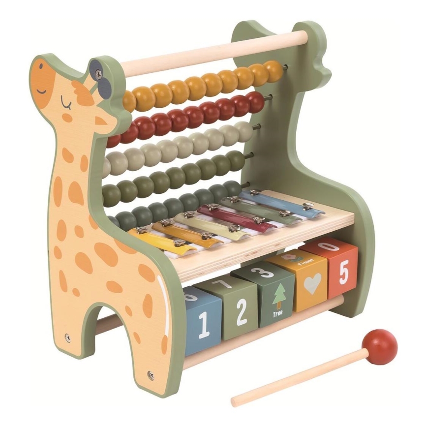 2Kids Toys - Drveno multifunkcionalno računalo Žirafa
