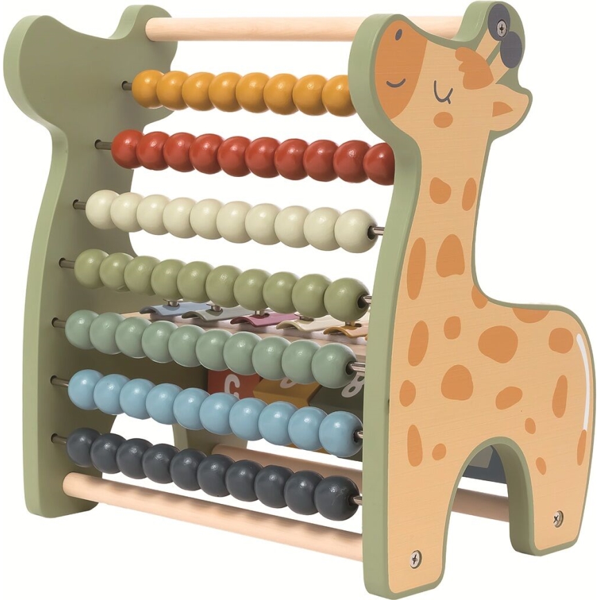 2Kids Toys - Drveno multifunkcionalno računalo Žirafa