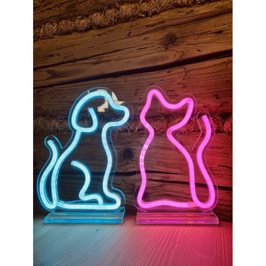 2Kids Toys - LED neonska stolna dekoracija, 5 W, USB, u obliku psa