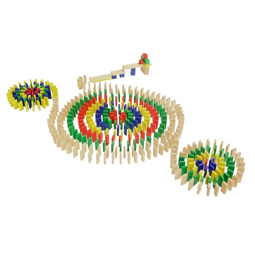 2Kids Toys - Šareni drveni set domina, 800 kom.