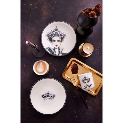 4-dijelni set za jelo od porculana — crni ili bijeli