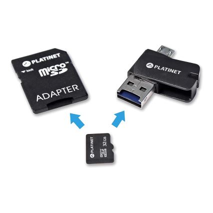 4u1 MicroSDHC 32GB + SD adapter + MicroSD čitač + OTG adapter