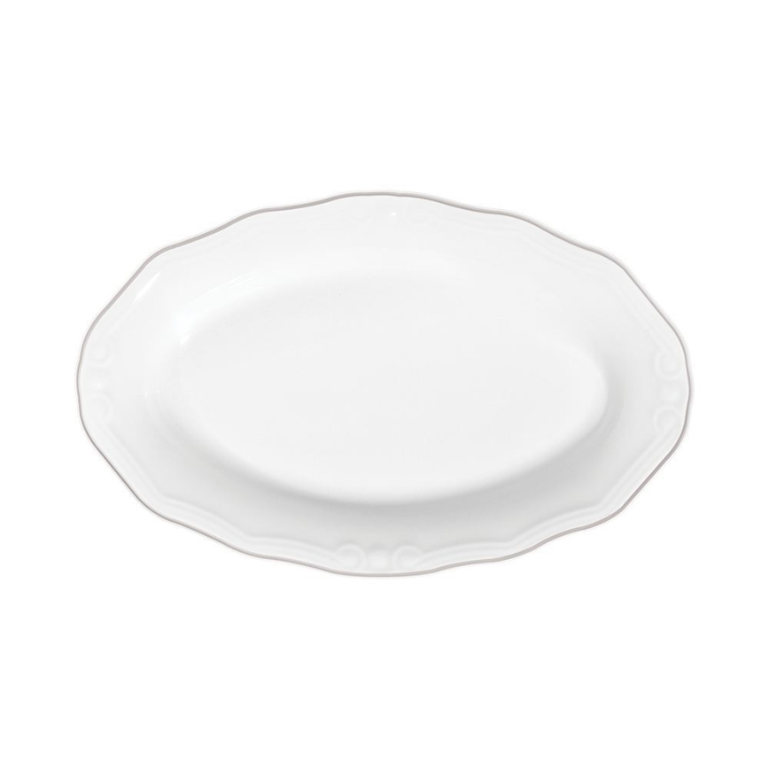 53-dijelni set za jelo, bijeli sa srebrnim detaljima, porculan