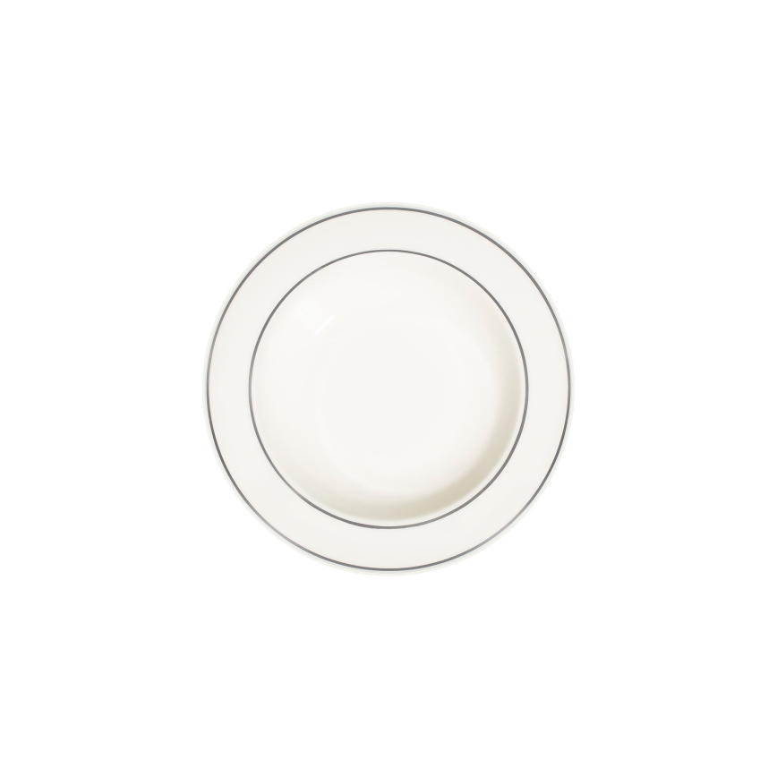 53-dijelni set za jelo — kremasta boja, srebrni detalji, porculan