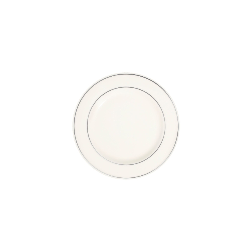 53-dijelni set za jelo — kremasta boja, srebrni detalji, porculan