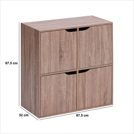 5five - Komoda TIDY 68x68x32 cm smeđa