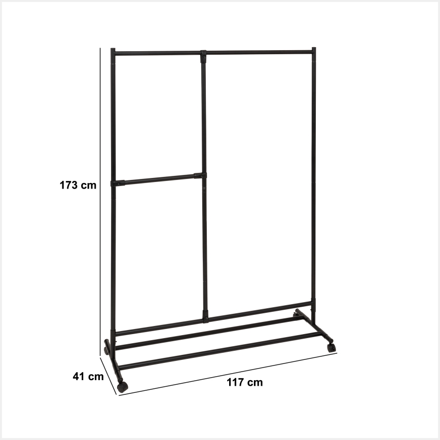 5five - Stalak za odjeću KENY 173x117 cm crna