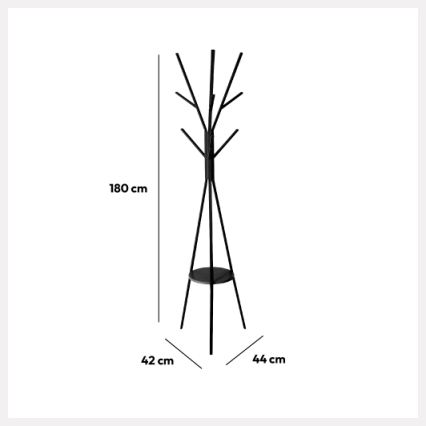 5five - Stalak za odjeću TASO 180x44 cm crni
