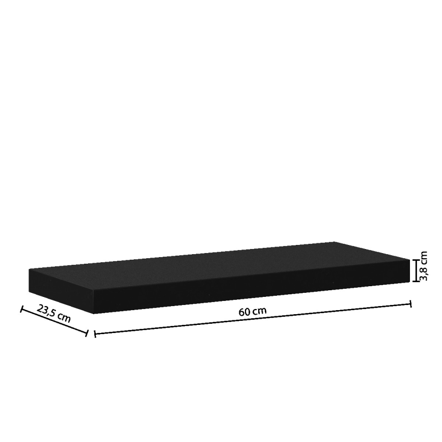 5five - Zidna polica HYLE 60x24 cm crna