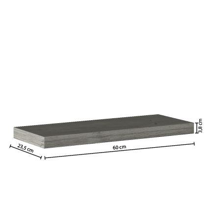 5five - Zidna polica HYLE 60x24 cm, sivi hrast