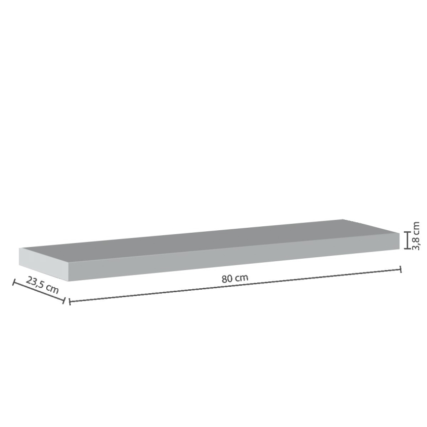 5five - Zidna polica HYLE 80x24 cm bijela