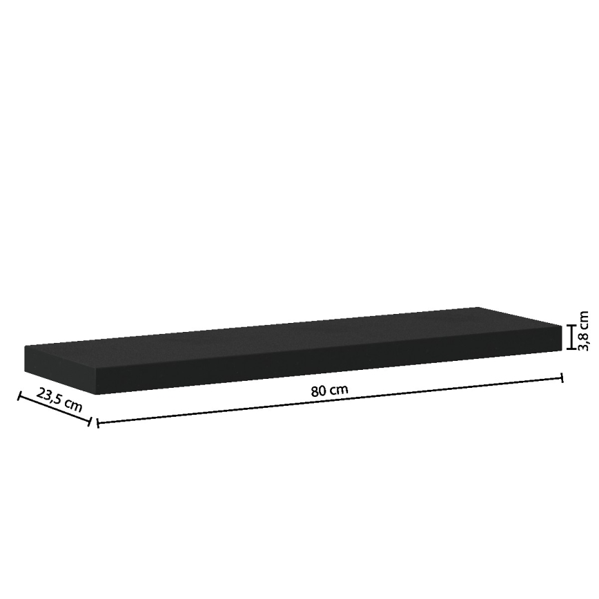 5five - Zidna polica HYLE 80x24 cm crna