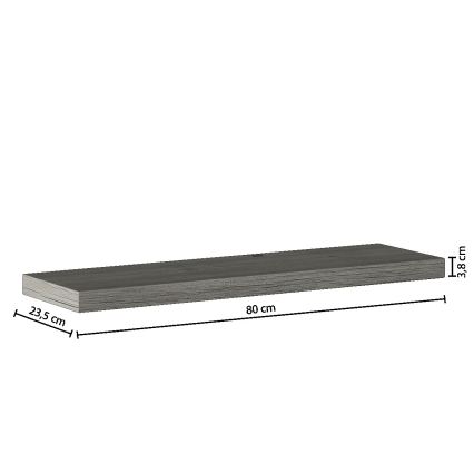 5five - Zidna polica HYLE 80x24 cm sivi hrast