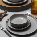 8-dijelni set za jelo, siva/porculan