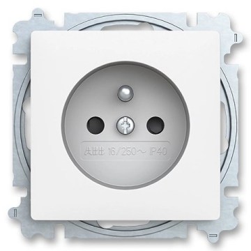 ABB 6619T-A06657 240 - Kućna utičnica bez okvira ZONI 250V, bijela mat