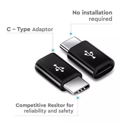 Adapter Micro USB na USB-C crna