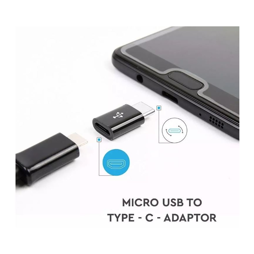 Adapter Micro USB na USB-C crna