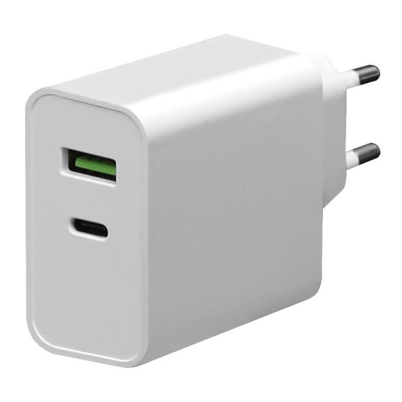 Adapter za punjenje USB-C Power Delivery + USB-A 45W/230V bijela