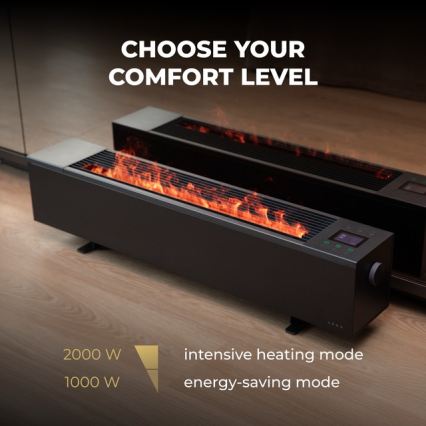 AENO - Pametni električni grijač/konvektor 1000/2000W crni