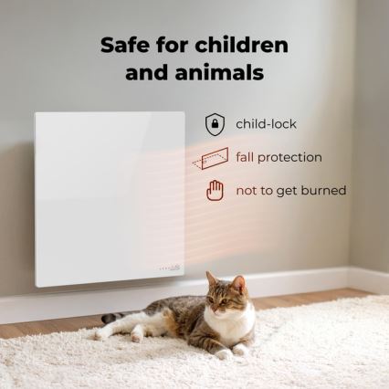 AENO - Pametni električni infracrveni panel 500W s tajmerom i termostatom, Wi-Fi, bijela