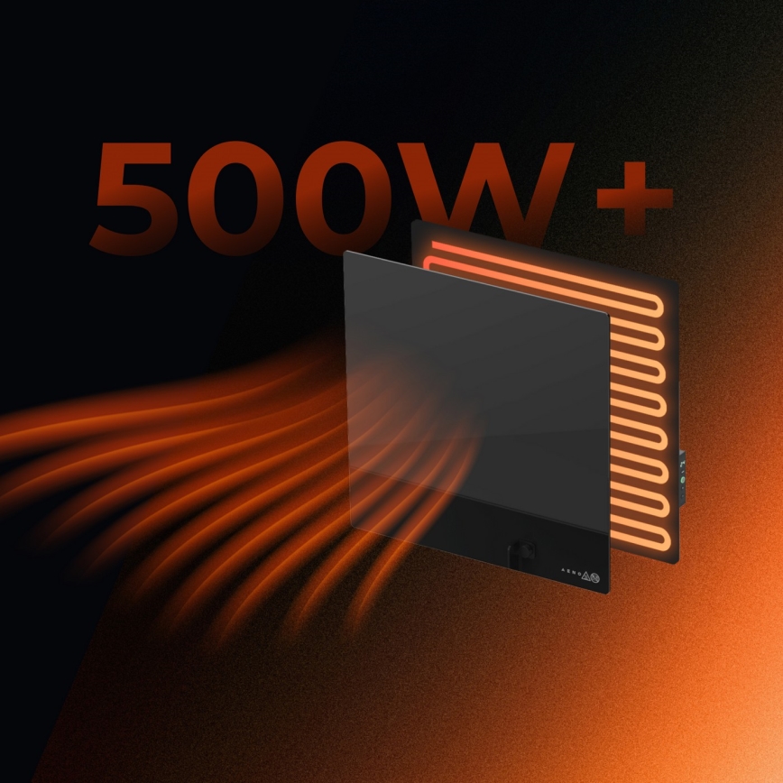 AENO - Pametni električni infracrveni panel 500W tajmer/termostat Wi-Fi crni