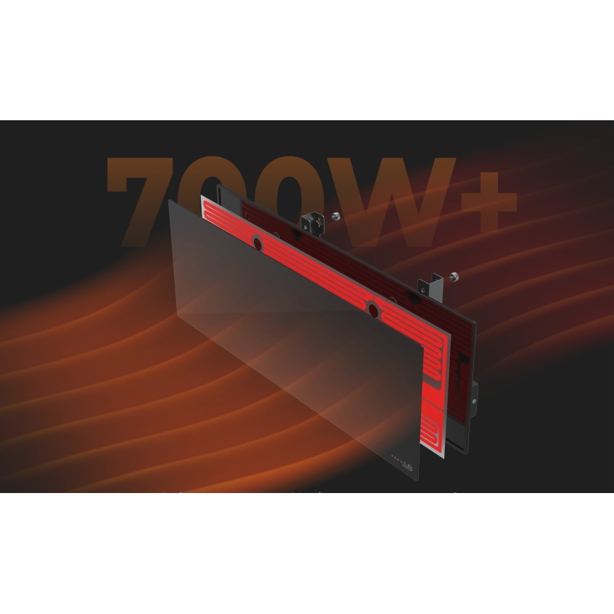AENO - Pametni električni infracrveni panel 700W timer/termostat IP44 Wi-fi crna