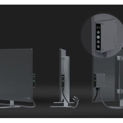 AENO - Pametni električni infracrveni panel s LED zaslonom 700W timer/termostat IP44 Wi-fi siva