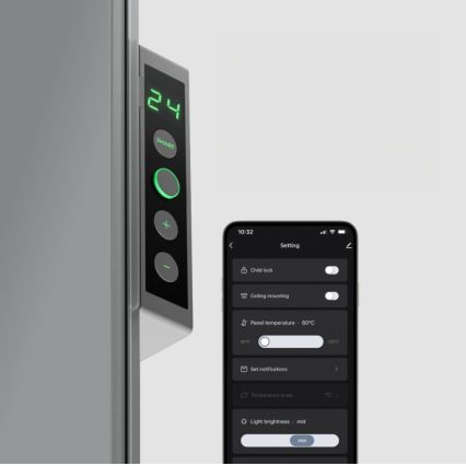 AENO - Pametni električni infracrveni panel s LED zaslonom 700W timer/termostat IP44 Wi-fi siva