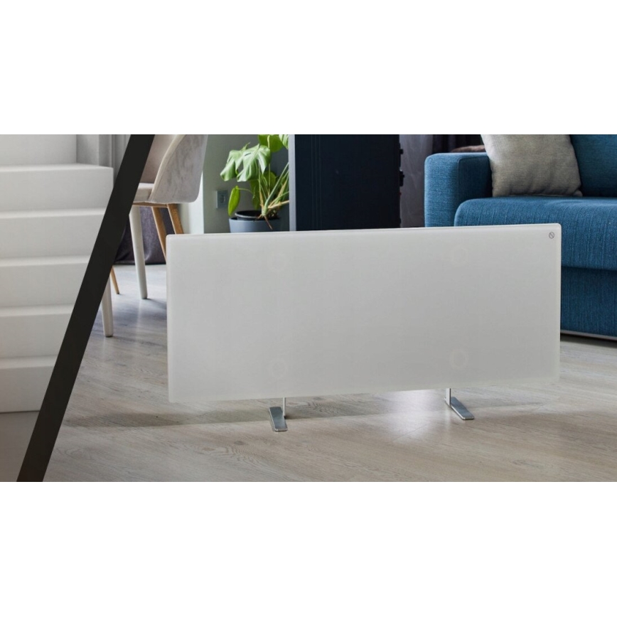 AENO - Pametni električni infracrveni panel s LED zaslonom 700W timer/termostat IP44 Wi-fi bijela