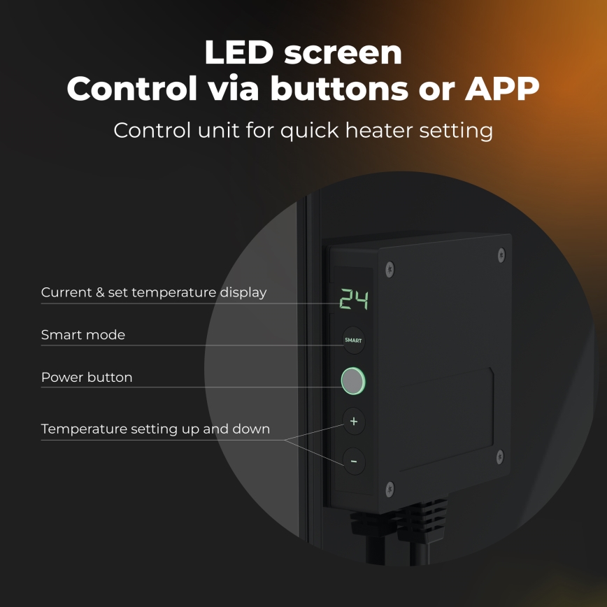 AENO - Pametni električni infrapanel 500W tajmer/termostat Wi-Fi bijeli
