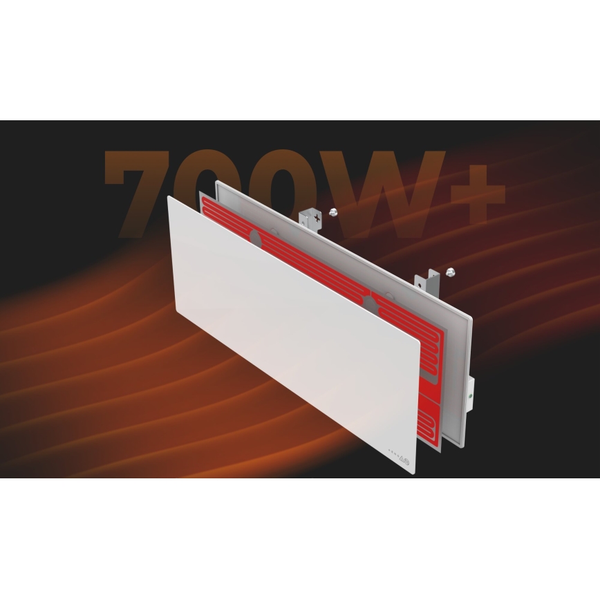 AENO - Pametni električni infracrveni panel 700 W s tajmerom i termostatom IP44 Wi‑Fi bijeli