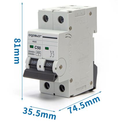 Aigostar - Automatski osigurač 2-polni 2P-50A-C 230-400V