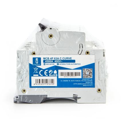Aigostar - Automatski osigurač 4-fazni 4P-63A-C 400V