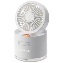 Aigostar - Bežični mini stolni ventilator s ovlaživačem zraka 10W/5V bijela
