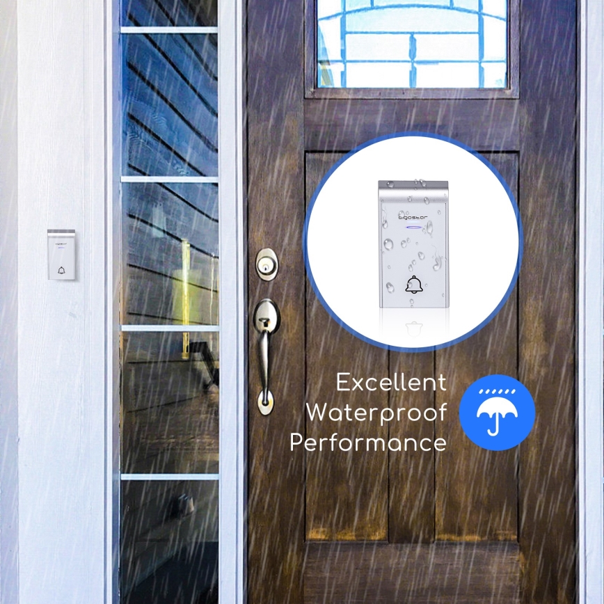 Aigostar - Bežični zvono za utičnicu 230V/12V IP44 bijela