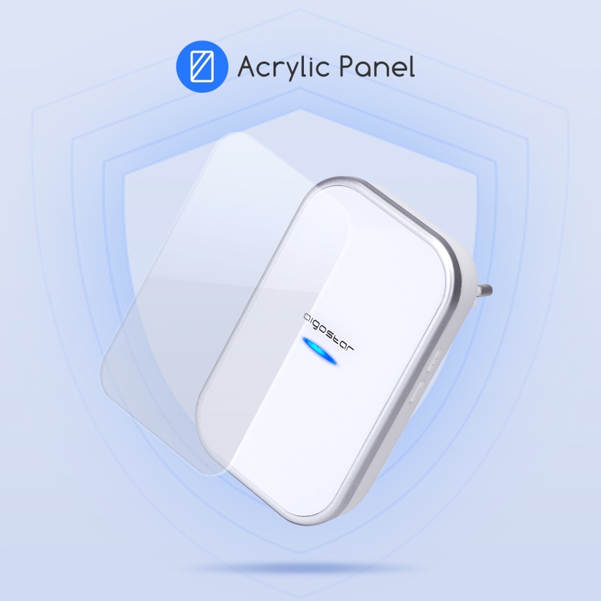Aigostar - Bežični zvono za utičnicu 230V/12V IP44 bijela