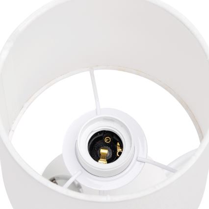 Aigostar - Bijela stolna lampa s utičnicama i USB portovima 1xE27/60W/230V