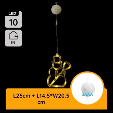 Aigostar - Božićna LED dekoracija 10xLED/3xAAA, snjegović, 20,5 cm
