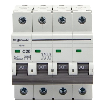 Aigostar - Četverofazni automatski osigurač 4P-20A-C 400V