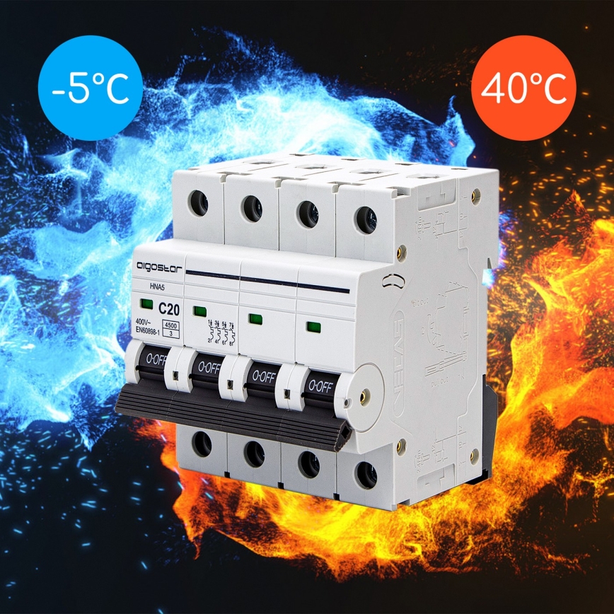 Aigostar - Četverofazni automatski osigurač 4P-20A-C 400V