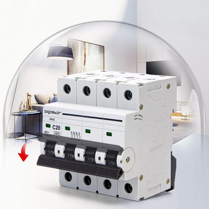 Aigostar - Četverofazni automatski osigurač 4P-20A-C 400V