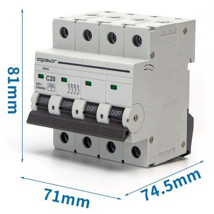 Aigostar - Četverofazni automatski osigurač 4P-20A-C 400V