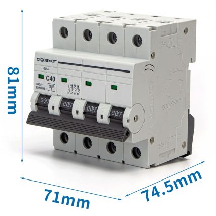 Aigostar - Četveropolni automatski osigurač 4P-40A-C 400V