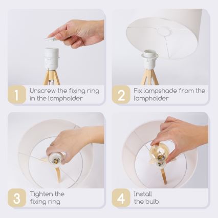 Aigostar - Drvena stolna lampa 1xE27/60W/230V od borovine