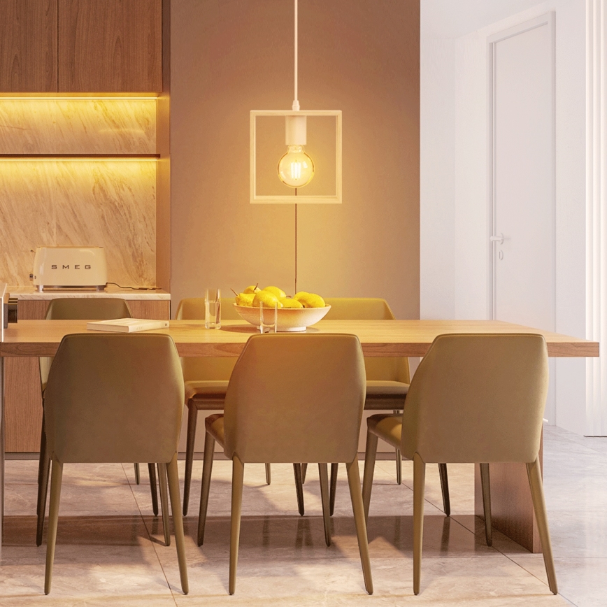 Aigostar - Drveni luster na sajli 1xE27/60W/230V borovina